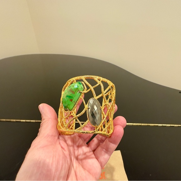 RARE Bohemian Luxury authentic Alexis Bittar Gemstone Statement Cuff/Bracelet - Picture 16 of 17
